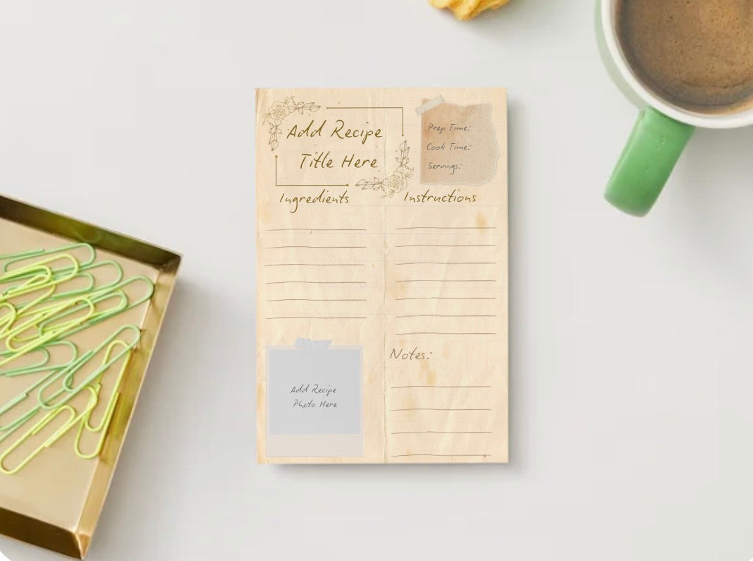 Family Heirloom Recipe Book Template | Editable Canva Recipe Collection