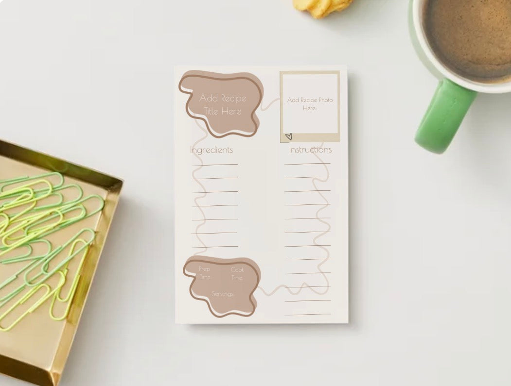 Modern Boho Recipe Book Template | Editable Canva Cookbook & Recipe Card Collection