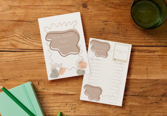 Modern Boho Recipe Book Template | Editable Canva Cookbook & Recipe Card Collection