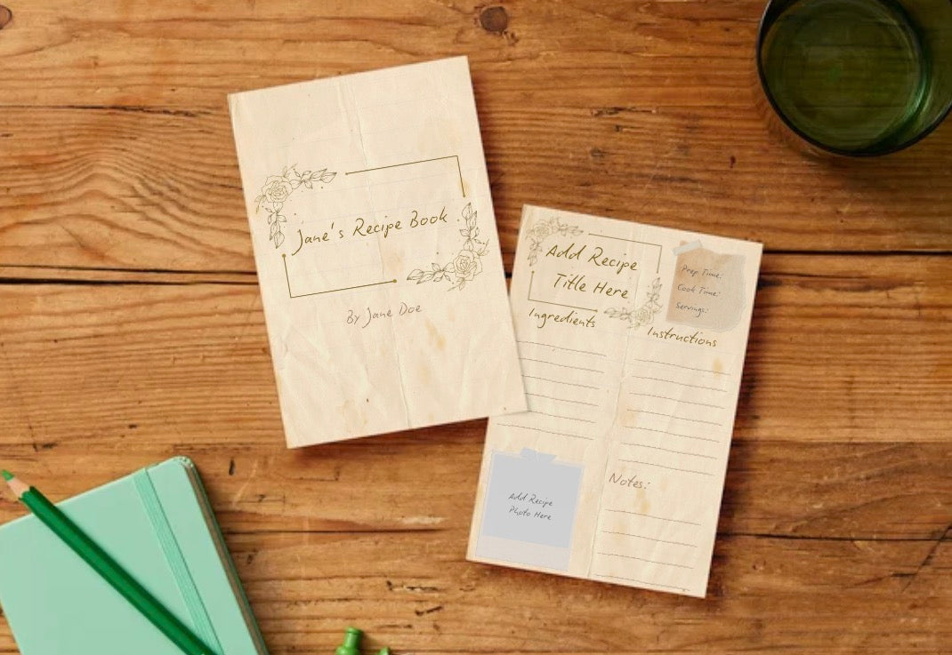 Family Heirloom Recipe Book Template | Editable Canva Recipe Collection