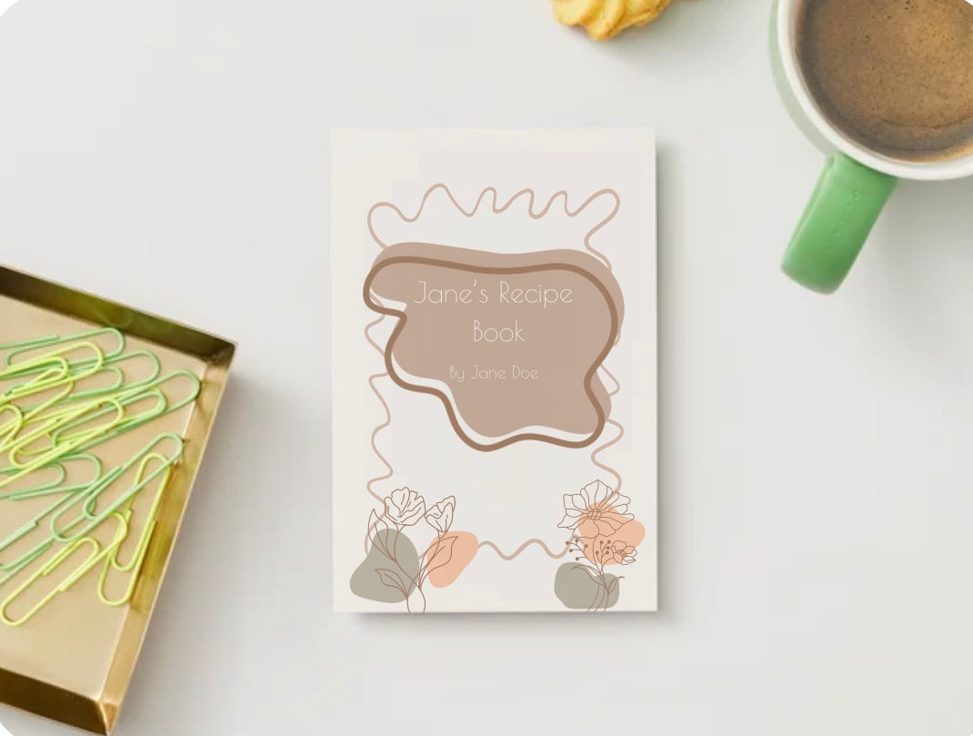 Modern Boho Recipe Book Template | Editable Canva Cookbook & Recipe Card Collection